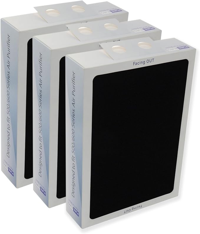 PUREBURG Replacement Smokestop Filter Compatible with Blueair 500/600 Classic 503 505 603 650E 550E 501 510 555EB 601 605 580i 680i Air Purifiers,H13 HEPA 3-Stage Filtration Activated Carbon