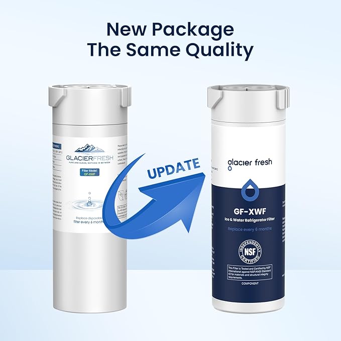 GLACIER FRESH XWF Replacement for GE XWF Refrigerator Water Filter Pack of 3 (Not XWFE)