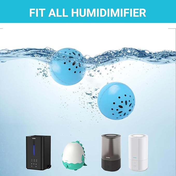 Humidifier Cleaner – Fight Mold and Bacteria with Humidifier Cleaning Ball, Prevents Hard Water Build-Up, Eliminates White Dust, Removes Odor, For All humidifiers, Fish Tank（Upgraded）