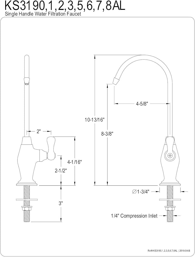 Kingston Brass Gourmetier KS3195AL Restoration Single Handle Water Filtration Faucet, Oil Rubbed Bronze , Oil-Rubbed Bronze
