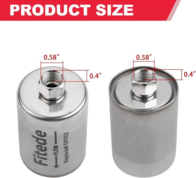 High Performance Fuel Filter Fits for Buick Cadillac Chevy GMC C1500 C2500 C3500 Silverado Sierra 2500HD Suburban Express Avalanche Replaces# GF652 FF5026 33481 G3727