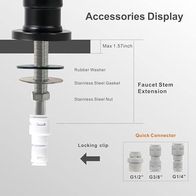 Drinking Water Faucet Matte Black, Wellup Reverse Osmosis for Non Air Gap RO Filtration System, Leadless Stainless Steel Kitchen Filter RO for Kitchen Bar Sink