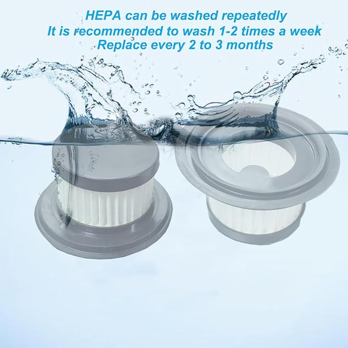 4 Pack Hepa Filters Compatible with MONOZEL Car Vacuum Portable, Model VC028., Filters works with autozen AZ028 and Fedemer Vacuum. Washable Filter Compatible with MONOZEL Handheld Vac