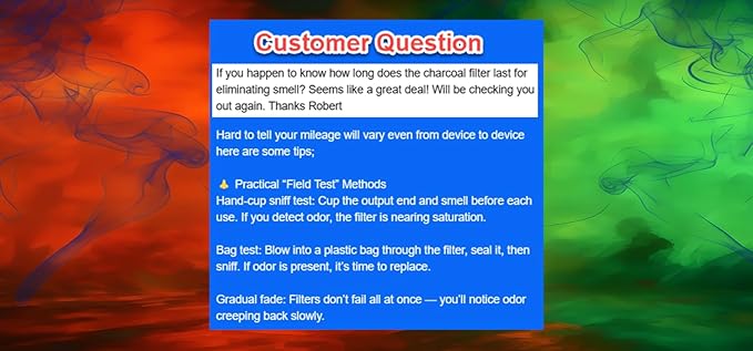 MBS Pre-Filter for The SmokeBuddy Original – Replacable Pre-Filter | Extended Moisture and Odor Control | Made in USA