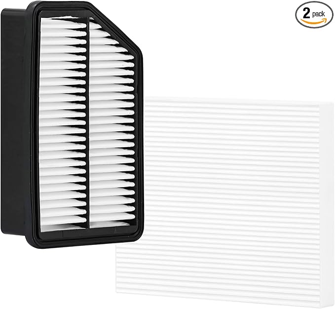 White Cabin Filter & Engine Air Filter Kit for Kia Forte 2018 2017 2016 2015 2014