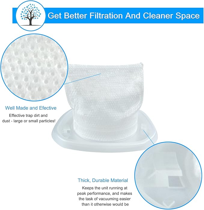 HNVCF10 Filters for Black and Decker HNVC220B, HNVC215B, HNVC215B10, HNVC215B12AEV, HNVC215BW52, HNV215B12, HNVC115B22, HNVC115J, HNVC115J06, HNVC115B, HNVC220BCZ01, Washable, 8 Pack