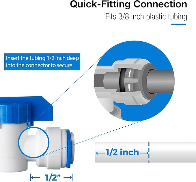 iSpring ICEK3 3/8" Tubing Water Line Splitter and Reverse Osmosis Refrigerator Ice Maker Kit, Fits PH100, RO100, US15 Series, 20 feet, Everything Included for Installation