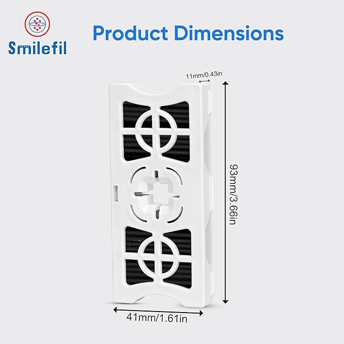 Smilefil 6 Pack AF-1 RAF-1 Replacement Refrigerator Air Filter Fits for Frigidaire FRGPAAF1 PureAir Air Filter AF-1, FRGPAAF1, RAF-1