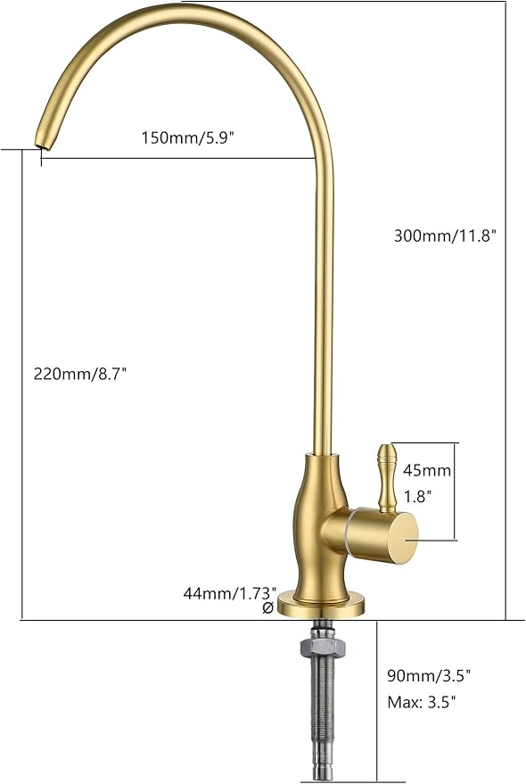Drinking Water Faucet, RO Faucet, for Under Sink Water Filter System Kitchen Reverse Osmosis, Oil Rubbed Bronze