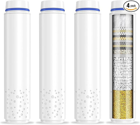 4 Pack Shower Filter for Handheld Shower Head,15 Stage Replacement Filters for Hard Water Remove Chlorine,Water Softener Filters Beads for Harmful Substances