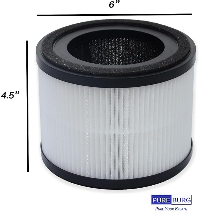 PUREBURG Replacement Filter Compatible with MOOKA AP-S0610L Air Purifier, 2-Pack H13 HEPA 3-Stage Filtration Activated Carbon 2-in-1 Air Clean Dust VOCs Odor