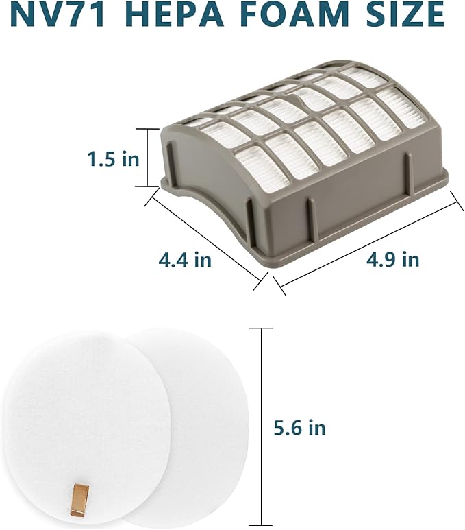 Improvedhand Filter Replacement Compatible with Shark Navigator Professional NV70, NV71, NV80, NVC80C, NV90, NV95, UV420 & Shark Rotator Professional XL Capacity NV90 NV95, Replaces Part XFF80