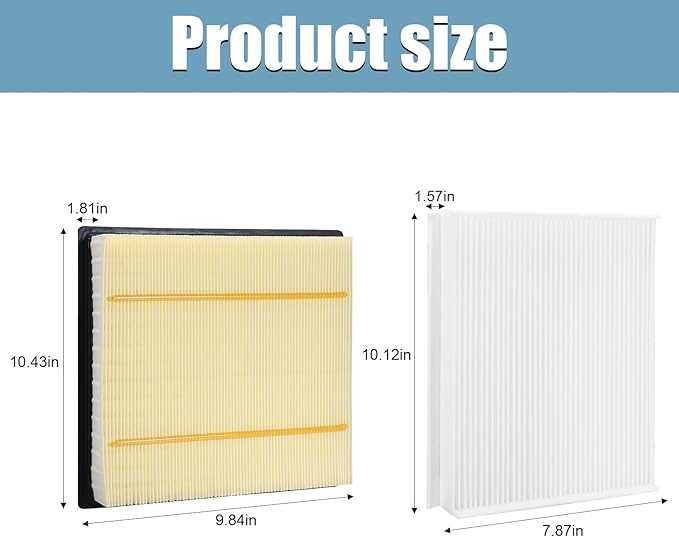 Engine Air Filter Replacement and 7C3Z-9601-A, FL3Z-19N619A Cabin Air Filter Set for Ford F150 2015-2023, for Ford Expedition 2018-2024, for Lobo 2016-2022