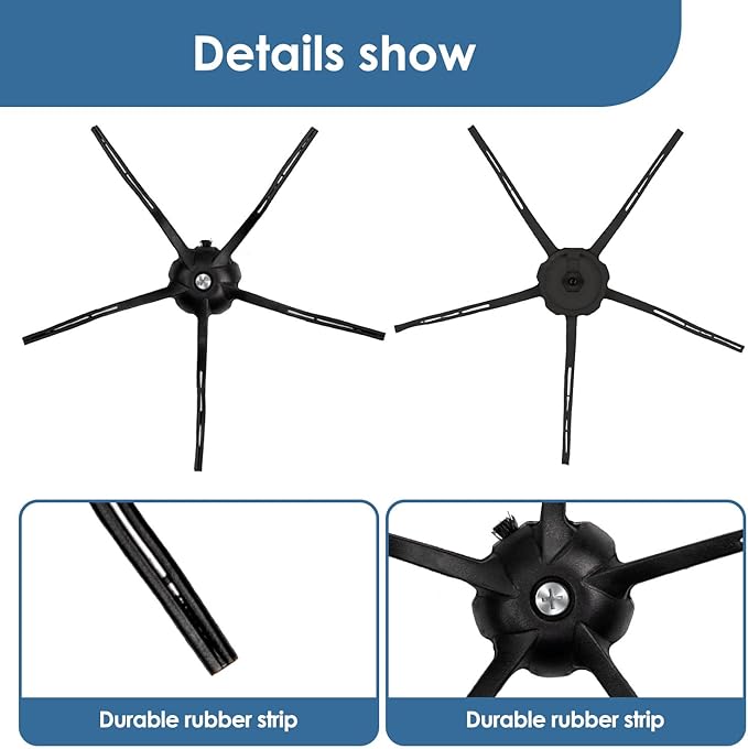 (5 Pack) Side Brushes for Roborock Q5 Max+, S8 MaxV Ultra, Q5 Pro, Q8 Max+, Q Revo, Qrevo Pro, Qrevo S, Qrevo Slim, Qrevo Master, S8 Pro Ultra, S7 MaxV Ultra, Q7 Max, Q7 Max+, Q5 Pro+, S7 & E Series