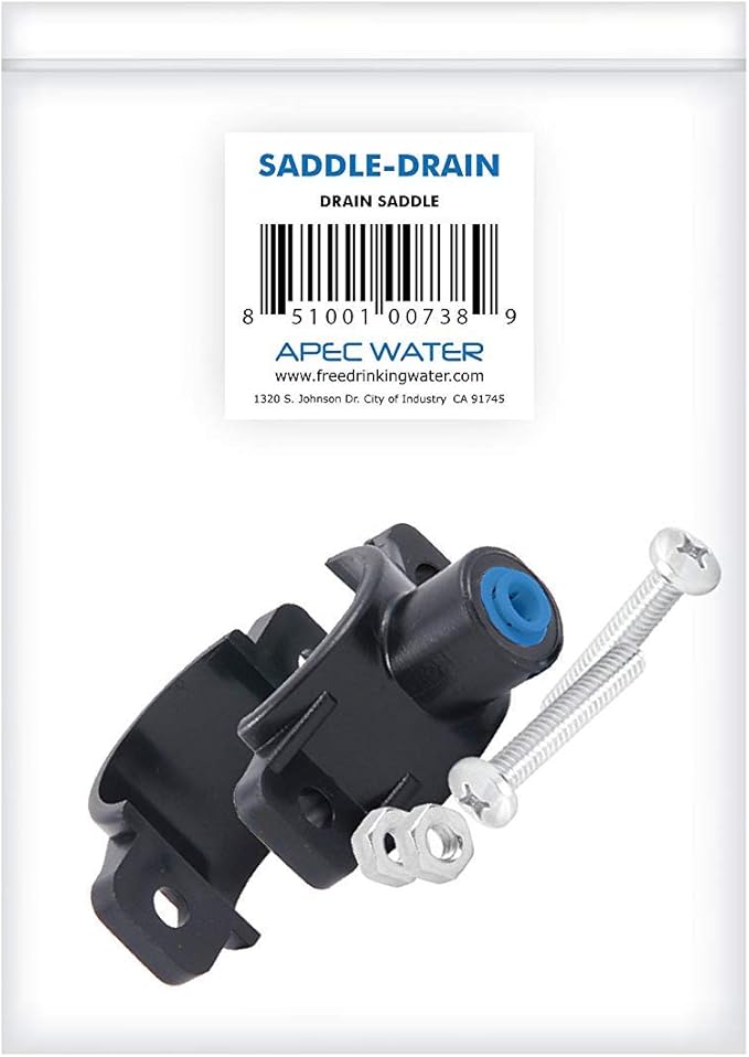 APEC Water Systems Drain Saddle Valve with 1/4" Quick Connect for Under-Sink Reverse Osmosis System (Saddle-Drain)