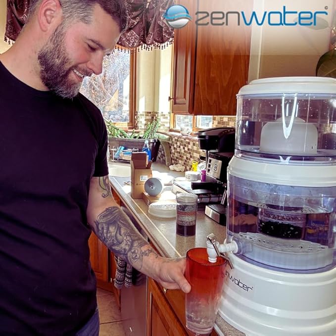 ZENWATER Genuine 5-Stage Mineral Cartridge Filter Replacement - Exclusively for Zen Water Countertop Gravity Filtration System - Clean and Mineral-Rich Hydration
