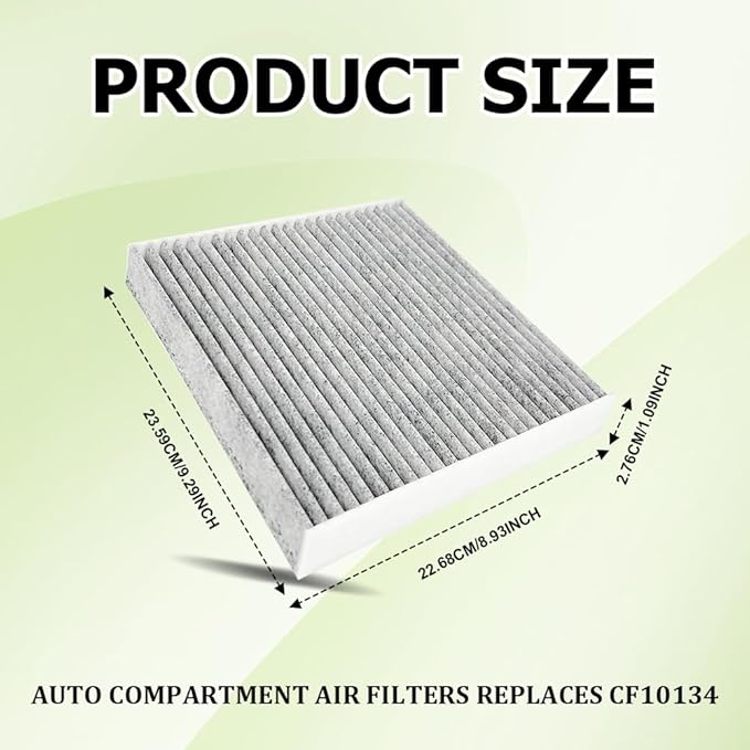 Car Fresh Breeze Air Filter Replacement for Car Passenger, Premium Cabin Air Filter with Activated Carbon, Easy to Install, Auto Compartment Air Filters Fit for Acura, Replaces CF10134