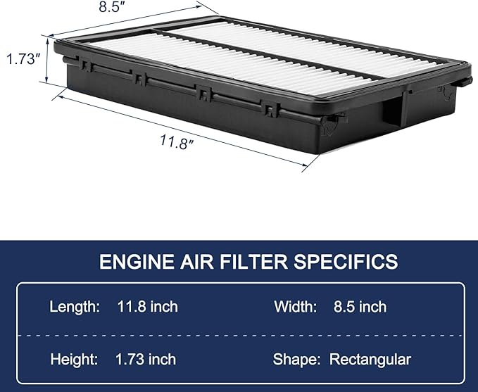 Engine Air Filter Compatible with Hyundai Palisade 2020-2024,Santa Fe 2019-2020 & Kia Sorento 2015-2021, Sedona 2015-2021, Telluride 2020-2024, Replace CA11943 28113A9100