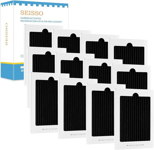 SEISSO Refrigerator Air Filter Replacement Compatible with Frigidaire PAULTRA Pure Air Ultra 242047801, 242047804, 241754002, 241791601, Carbon Activated Air Filters for Refrigerators（12 Pack）