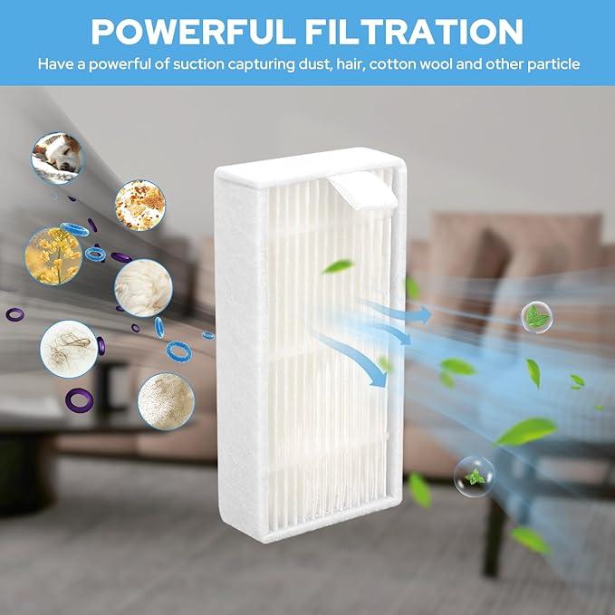 Filters Replacement for ILIFE V3s V3s pro V5 V5s V5s Pro V5s Pro 2 V5s Plus Noisz S5 Robotic Vacuum Cleaner - HEPA Vacuum Filter - 12 Pack