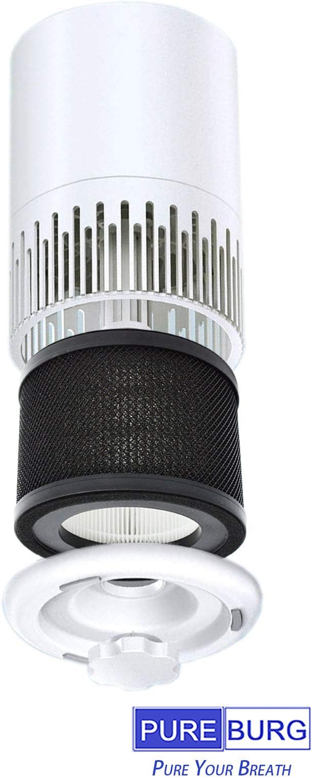 PUREBURG Replacement Filter Compatible with TaoTronics TT-AP001,Gukify AP001 & VAVA VA-EE014 Air Purifiers,2-Pack H13 HEPA 4-Stage Filtration Activated Carbon