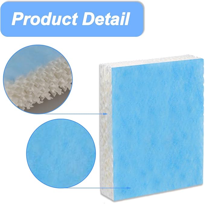 Humidifier Replacement Filter T for Honeywell Top Fill Humidifier HEV615 and HEV620 Humidifier Wicks, Compatible with Part # HFT600, HFT600T, HFT600PDQ (Blue-6pcs)