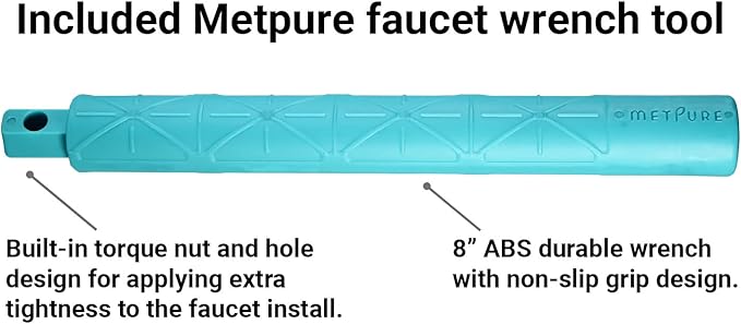 Metpure Non-airgap NSF Certified RO Faucet Reverse Osmosis Drinking Water Filtration System Water Dispenser Spout (Polished Nickel). Vase Style with Faucet Wrench.