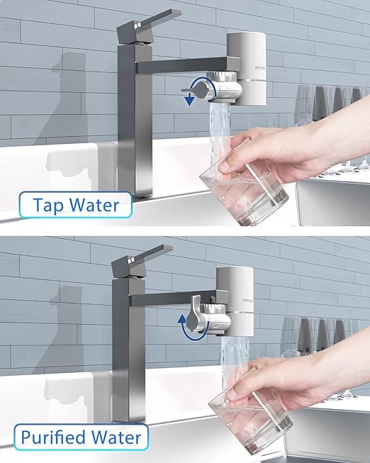 Vortopt T1-Black CTO Faucet Mount Water Filter Replacement (2 Pack)-NSF Certified,400 Gallon Capacity,Reduces Chlorine,Sand,Odor,3-6 Month Lifetime.