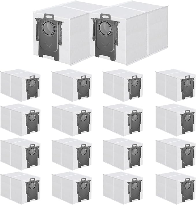 ApexOne 18 Pack Dust Bags for Roborock QV 35A, Qrevo S5V, Saros 20/10/10R/Z70, Qrevo Series, Qrevo Edge S5A, Qrevo Curv 2 Flow/CurvX/Curv/Curv S5X, S8 MaxV Ultra Robot Vacuum Cleaner, 3.2L Capacity