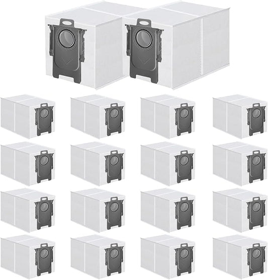 ApexOne 18 Pack Dust Bags for Roborock QV 35A, Qrevo S5V, Saros 20/10/10R/Z70, Qrevo Series, Qrevo Edge S5A, Qrevo Curv 2 Flow/CurvX/Curv/Curv S5X, S8 MaxV Ultra Robot Vacuum Cleaner, 3.2L Capacity