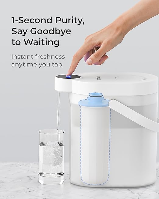 Waterdrop WD-EWFLL Alkaline Replacement Filters for Waterdrop Rechargeable Electric Dispenser WD-ED11L, Healthy Mineralized Alkaline Water, Does not Lower TDS, 1 Pack