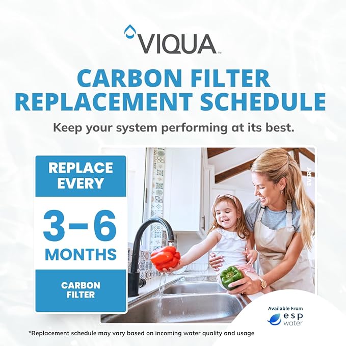 Viqua C2-01 Carbon Block Water Filter Cartridge – 10" x 4.5", 10 Micron, High Flow 6.5 GPM – Reduces Chlorine, Taste & Odor – Fits Standard 10-Inch Housings – NSF Certified