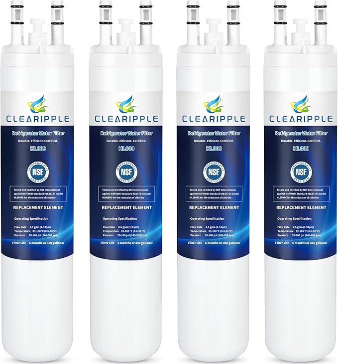 Compatible with Kenmore 9999, 469999, 46-9999, A0094E28261 Water and Ice, NSF Certified Refrigerator Water Filter, 4 Pack