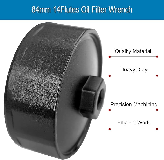 Oil Filter Wrench Compatible With Mercedes-Benz Sprinter Jeep and Dodge. 84mm 14Flutes Oil Filter Cap Socket Removal Tool for Changing Oil