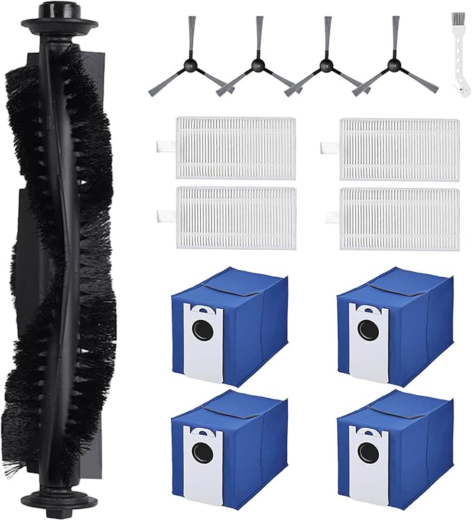14-Piece Ultravision Replacement Parts Kit for bObsweep Ultravision/Ultravision Pet Robot Vacuum - Includes 1 Main Brush, 4 Side Brushes, 4 HEPA Filters, 4 Dust Bags & 1 Cleaning Tool