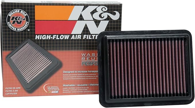 K&N High-Flow Original Lifetime Engine Air Filter: Increase Power: Premium, Washable: Compatible with 2017-2025 Nissan: Note, Kicks, Versa, 33-5087