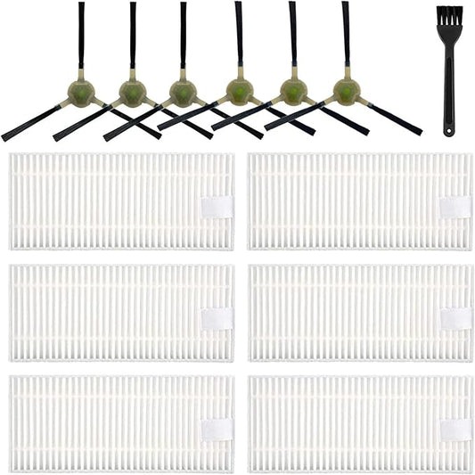 12 Pack Filter Replacement Compatible with OKP Life K2 K3 K3A K4 K5 and Lefant M210 M210S M210B M213 Robot Vacuum,okp life k2 replacement parts 6 Side Brushes,6 Filters