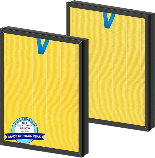 2 Pack Vital 200S Pet Care Replacement Filter for LEVOIT Vital 200S and Vital 200S-P Air Purifier, H13 True HEPA Filter, 3-in-1 Activated Carbon Filters, Replace #Vital 200S-RF-PA, Yellow