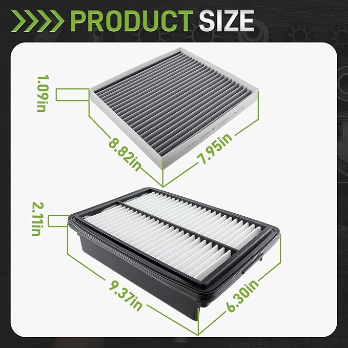 Cabin Air Filter& Engine Air Filter Compatible with Hyundai Kona 2018 2019 2020 2021 2022 2023 1.6L 2.0L Car Air Filter Automotive 97133-D3000 28113-F2000