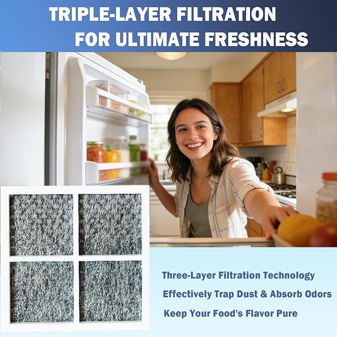 3 Pcs Refrigerator Air Filter Fits for LG LFXS26973S, LRFXC2406D, LFXS28596S, LRFXC2416S, LRMDS3006D Refrigerator Replacement Part