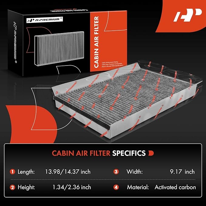 A-Premium Cabin Air Filter with Activated Carbon Compatible with Mercedes-Benz Sprinter 2500/3500 2010-2018, Sprinter 3500XD 2018 & Dodge Sprinter 2500/3500 & Freightliner Sprinter 2500/3500