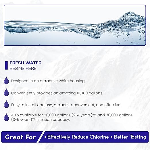 Crystal Quest Smart Ultimate in-Line Water Filter System - Filters Up to 30,000 Gallons - Inline Water Filtration for Refrigerator, Ice Maker, Coffee Maker - High-Performance 6-Stage Water Filter