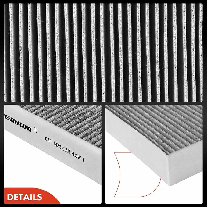 A-Premium Cabin Air Filter with Activated Carbon Compatible with BMW 320i, 320i xDrive, 328d, 328i, 330e, 330i, 330i xDrive, 335i, 428i, 430i, 435i, 440i, 228i, 230i, M2, M3, M4, ActiveHybrid 3, RWD
