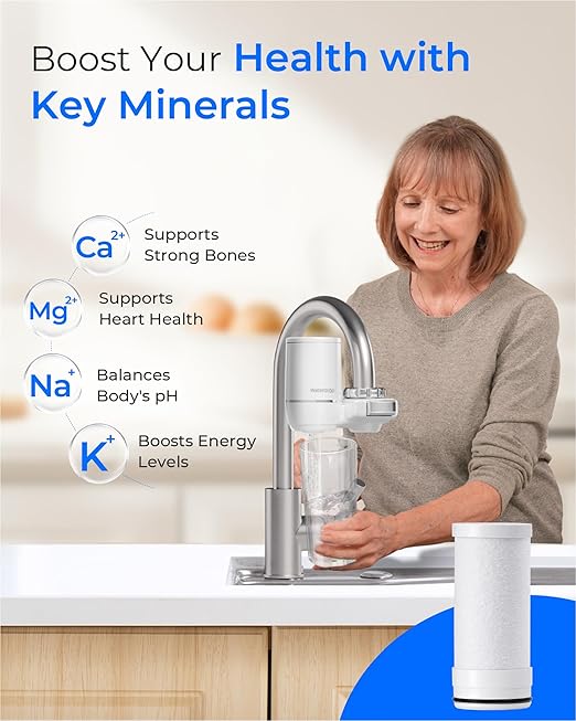 [Alkaline] Waterdrop Water Filter for Sink Faucet Replacement Water Filters, WD-FF-05A Fits Waterdrop Faucet Water Filter WD-FC-02T, WD-FC-02, WD-FC-01, WD-FC-06, Last Up to 9 Months, Pack of 3