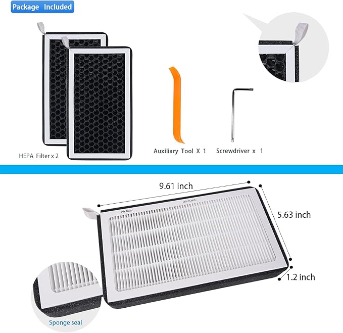 ModelY Model3 Cabin Air Filter HEPA Air Filter with Activated Carbon Air Conditioning Filter (set of 2) For Tesla Model Y Model 3 2016-2025 Accessories