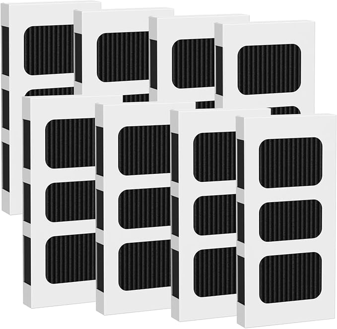 8 Pack Refrigerator Air Filter Replacement, Compatible with Frigidaire PAULTRA2, Pure Air Ultra 2, Electrolux 242047805, 5303918847
