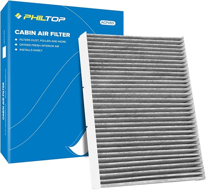 PHILTOP Cabin Air Filter w/Activated Carbon, Compatible with CF8644A Volkswagen Beetle 1998-2010, Jetta 1993-2005, Passat 2001-2005, Golf 1993-2006, Cabrio, R32 2004, Audi TT Quattro