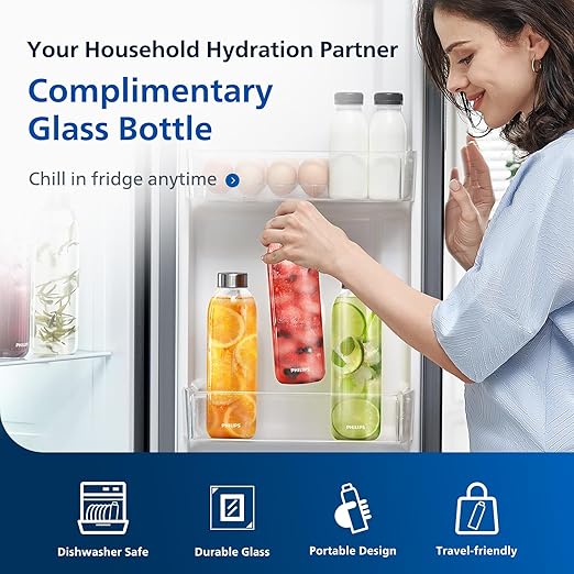 PHILIPS Reverse Osmosis Water Filter Countertop,NSF/ANSI 372 Certified,5 Stage RO Water Filtration System,Installation-Free, Self-Cleaning Water Purifier with Aquaporin Tech,Compact for Office Home