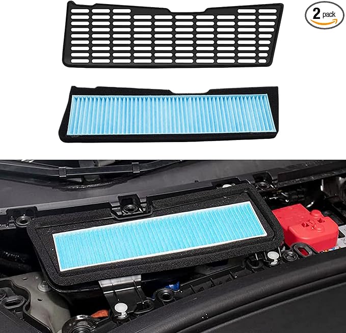 2 Pack Air Filter HEPA Replacement Accessories Compatible with Tesla Model 3 2025 2024 2023 2022 2021 Cabin Filter Kit Intake Protector Cover Adapter Exterior HEPA Intake Filter Protection Interior