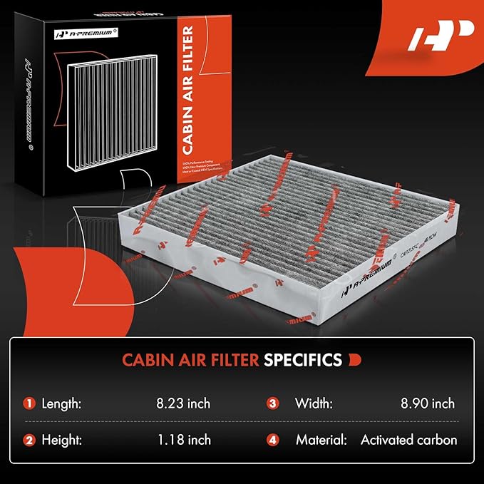 A-Premium Cabin Air Filter with Activated Carbon Compatible with Hyundai & Kia - Elantra 2021-2023, Ioniq 5 2022-2024, Santa Fe 2021, Sonata 2020-2023, Tucson 2024, K5 2021 2023-2024